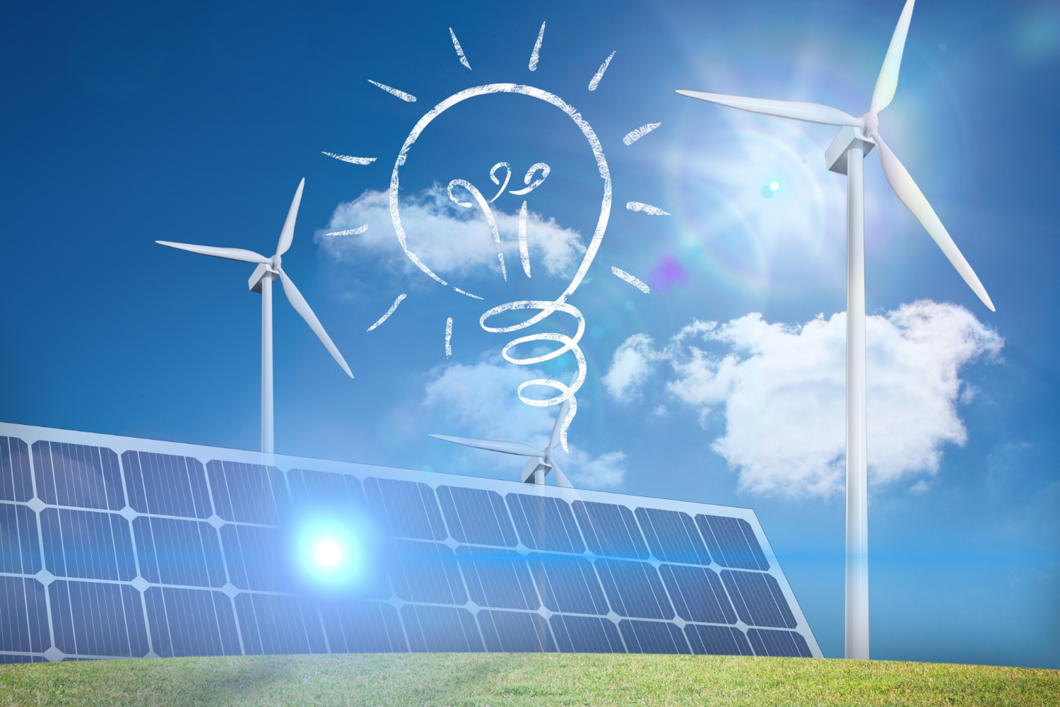 image showing solar panels and windmills